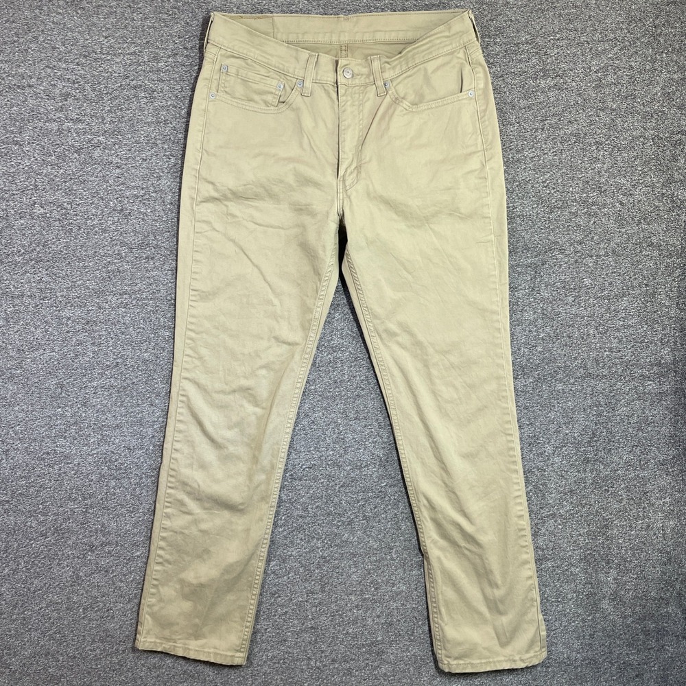 Levi's 514 Jeans‎ Mens 34x32 Straight Fit Khaki Tan Cotton Stretch
